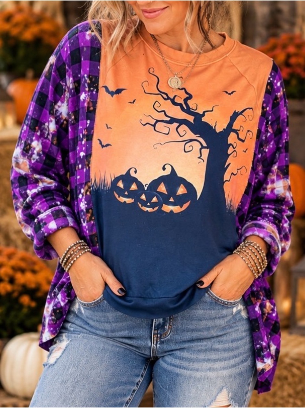 Lily Jean Threads Halloween Bleached Upcycle